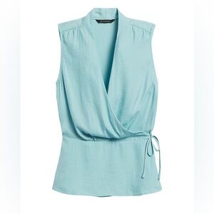 Banana Republic Blue Wrap Top XS